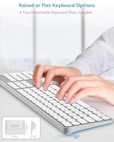 Sleek Aluminum USB Wired Keyboard with Numeric Keypad for Mac & PC – Effortless Data Entry, Plug-and-Play Convenience, and Enhanced Durability for Ultimate Typing Comfort