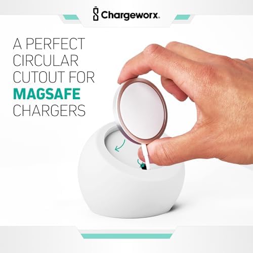 Magnetic Charging Stand, Premium Spherical Silicone Phone Stand, Wireless and Portable, Compatible with MagSafe iPhone 16/15/14/13/12 Series and MagSafe Chargers, Black – Enhanced Compatibility and Speed