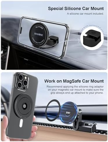 Elevate Your Mobile Experience with the EWA Mag One Ultra Phone Grip: Sleek Leather Finger Strap, Dual-Sided Magnetic Functionality, and 360° Rotatable Kickstand for Effortless Hands-Free Viewing – Perfect for Video Calls and Selfies – Slim, Portable Design Available in Elegant Colors – Strong Grip for Heavy Devices – Innovative Magnetic Snap Technology for Versatile Compatibility with Accessories – Ideal for Home, Office, and Travel Use – Experience Ultimate Convenience with a Durable, Multi-Angle Stand and Detachable Features for Maximum Flexibility – Redefine Your Smartphone Interaction with This Functional, Stylish Grip Solution.