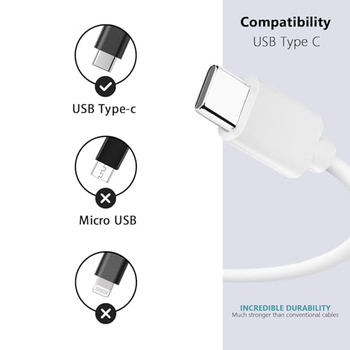 Ultra-Durable 10 ft USB A to USB C Cable Set – Fast Charging & High-Speed Data Transfer for i Phone 16, Air Pods Pro, i Pad, and Mac Book – Tangle-Free Design for Home and Office – Enhanced Car Play Compatibility for Travel Convenience