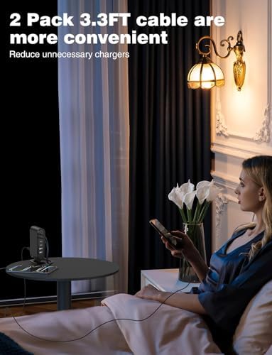 Revolutionize Your Charging Routine with the Essri 102 W 6-Port Ga N USB-C Hub – High-Speed Charging Station with 4 PD 3.0 & 2 USB-A Ports, Perfect for i Phone Pro Max, Samsung Android, and More – Includes 2 x 3.3 Ft Cables for Ultimate Flexibility and Enhanced Device Compatibility – Ideal for Home, Office, and Travel Use – Compact Power Adapter for Efficient and Fast Charging Solutions