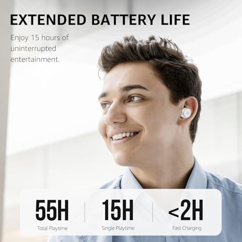 TOZO T10 Wireless Earbuds with Bluetooth 5.3 – Customizable EQ for Personalized Sound, Ergonomic Fit for Ultimate Comfort, 55 Hours Playtime, IPX8 Waterproof Rating, Wireless Charging Case – 2025 Enhanced Audio Experience for Active Lifestyles