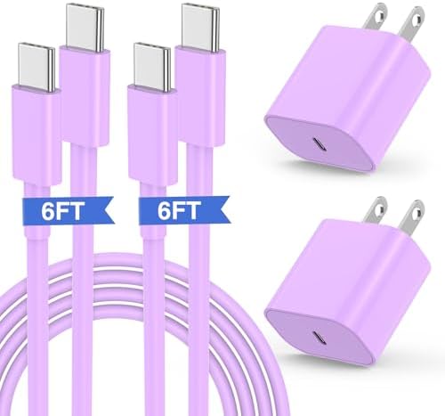 High-Efficiency 20 W USB-C Fast Charger for i Phone 16 & i Pad Pro – Versatile 6 ft & 10 ft Type C Charging Cables with Robust Wall Adapter for Quick Power Boosts – Perfect for i Phone 16 Pro Max, 15 Plus, and All i Pad Models – Maximize Your Charging Flexibility and Efficiency