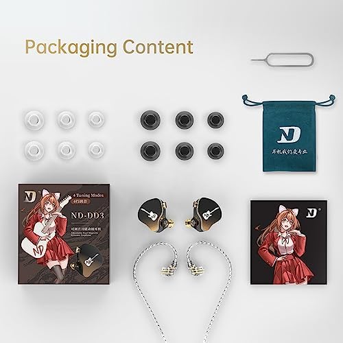 Experience Unmatched Sound with CCA ND DD3 Adjustable Tone In-Ear Monitor Headphones – Dual Magnetic Dynamic Driver Gaming Earbuds with Detachable Cable for Customizable Audio Performance and Ultimate Comfort