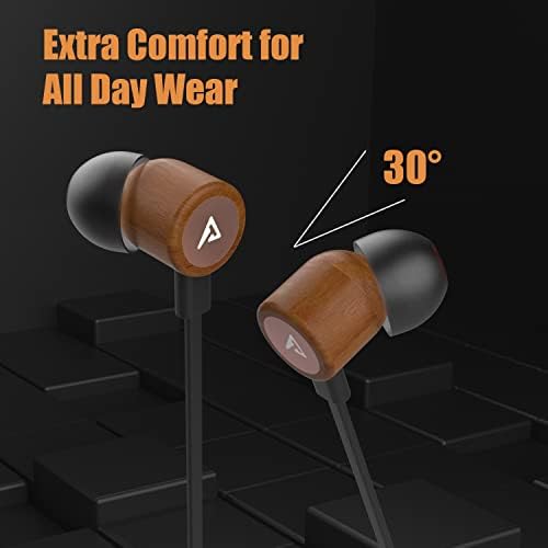 Elevate Your Sound Experience with ADPROTECH Lightning Earbuds – MFi Certified Wooden In-Ear Headphones with Magnetic Design, Built-In Microphone & Volume Control, Compatible with i Phone 14, 13, 12, 11 Pro Max, XS Max, XR – Stylish, Durable, and Ergonomic for All-Day Comfort