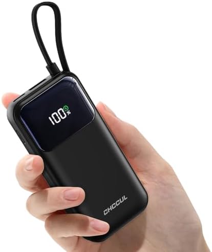 10,000 m Ah Portable Power Bank with Integrated USB-C Cable – Ultra-Fast Charging Solution for i Phone 16/15, Mac Book, Galaxy, i Pad & Air Pods – Your Essential Travel Power Companion with Superior Device Compatibility and Speed