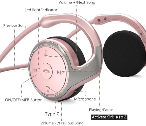Premium Gold Bluetooth Sports Headphones – Lightweight, Sweatproof, and Foldable Behind-The-Head Design for Ultimate Comfort and Connectivity in Active Lifestyles