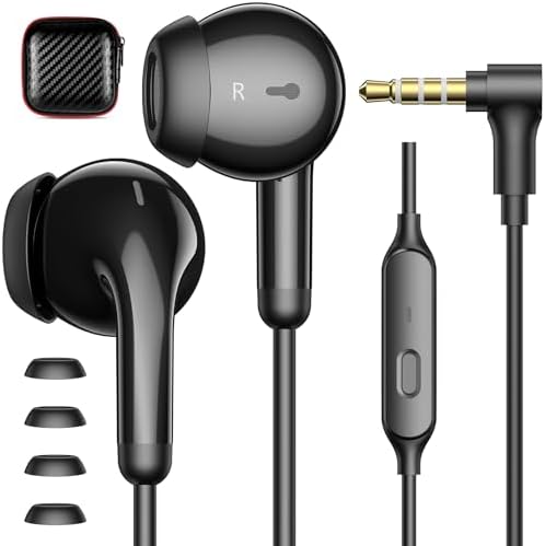 Premium Wired Earbuds with Integrated Microphone – Versatile 3.5 mm Earphones for Macbook, Laptop, i Phone, Android, and Gaming – Lightweight Comfort, Superior Sound Quality, Ideal for Students and Gamers