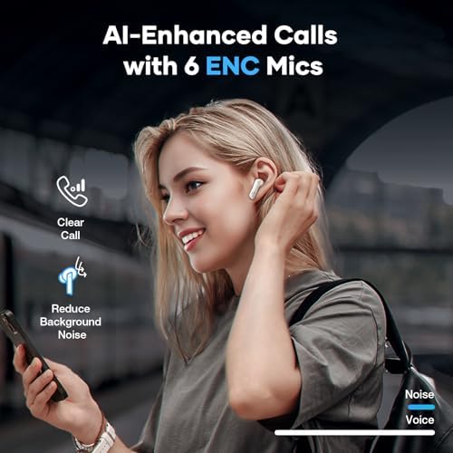 Linklike Premium Noise Cancelling Earbuds with Advanced 3-Mode Smart ANC – Unmatched Hi-Fi Sound with Deep Bass, 48.6 Hours of Playtime, Ergonomic Comfort for All-Day Wear, AI-Enhanced Call Clarity, Bluetooth 5.3 for Flawless Connectivity & Touch Controls – Ideal Solution for Audiophiles and Professionals