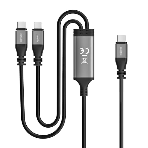 Dual USB-C 2-in-1 Charging Cable – 4 FT Fast Charge and Data Transfer Type C Splitter Adapter for i Phone 16/15, Mac Book Air/Pro, i Pad Air/Pro – 100 W Max Power Delivery, Enhanced Durability and Compatibility for Seamless Connectivity