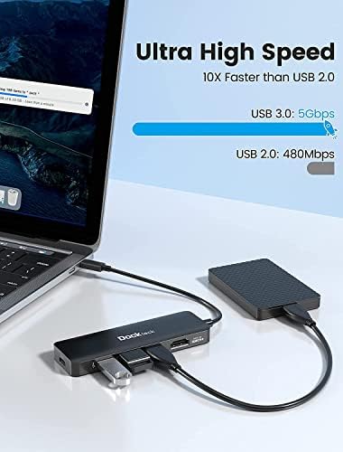 Elevate Your Connectivity: Dockteck 7-in-1 USB C Hub with 4 K 60 Hz HDMI, Lightning-Fast Ethernet, and Advanced Power Delivery – Perfect for Mac Book Air/Pro M1 2020, i Pad Pro 2021, and i Pad mini 6 for Seamless Multitasking and Superior Performance