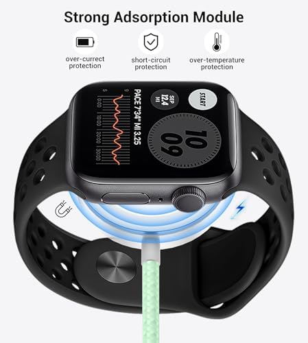 Temdan 3-in-2 USB C Charging Cable: Versatile Multi-Device Charger for Apple Watch Ultra, SE & i Phone 12-16 – Rapid Charge, Compact Travel Essential – Stylish Pink Smartwatch Accessory for On-the-Go Power Solutions