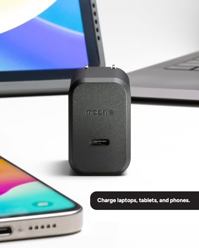 Mophie 100 W Ga N USB-C Power Adapter – Triple-Device Fast Charger for Mac Book, i Pad, i Phone, Samsung Galaxy, Google Pixel & More – Includes 1.5 m USB-C Cable – Eco-Friendly Design for Sustainable Charging on the Go