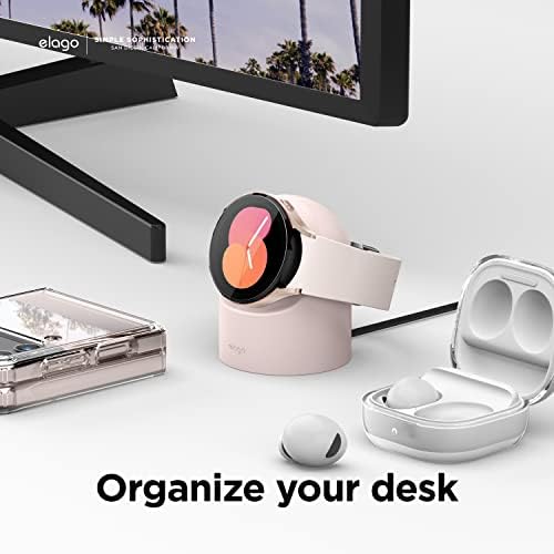 elago GW2 Smartwatch Charging Stand for Samsung Galaxy Watch 8/8 Classic, 7/Ultra, 6/6 Classic, 5/5 Pro – Stylish Desk Organizer with Enhanced Charging Speed (Cable Not Included) – Sleek White Design for Efficient Power Solution and Easy Accessibility