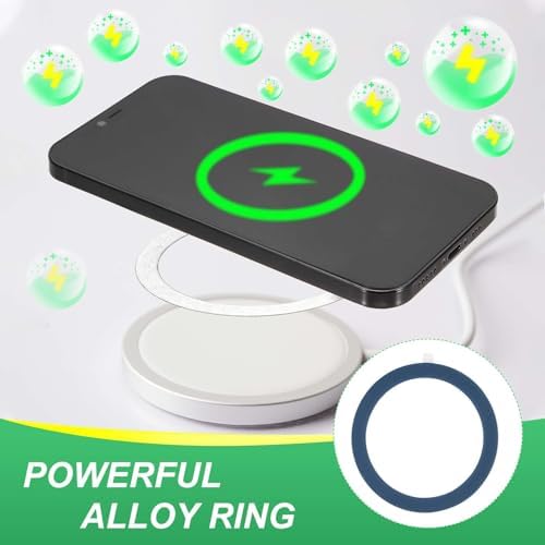 Universal Magnetic Adapter Ring Kit – 12 Ultra-Thin Yellow Metal Stickers for Enhanced Phone Case Compatibility and Wireless Charging Efficiency – Secure Adhesive Solution for Magnetic Mounts and Accessories – Easy Installation for Maximum Grip and Stability
