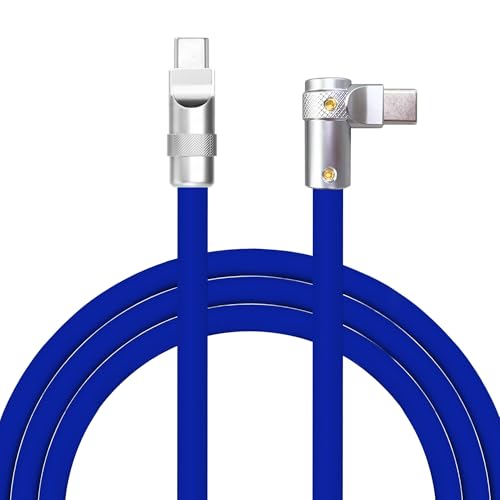 Transform Your Charging Routine with Chubbycable Flex Elbow Pro – 240 W Rapid Charge 90-Degree USB-A to Type-C Cable in Bold Purple, 6.6 FT Durable Silicone Design for Effortless Use and Maximum Device Compatibility