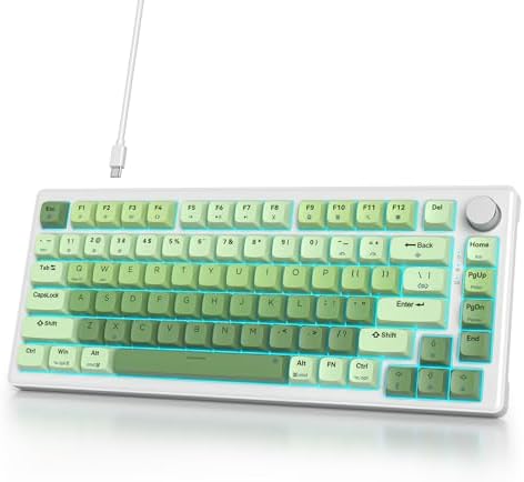 Transform Your Gaming Setup with the 75% Monster B Wired Mechanical Keyboard – 82 Keys, Gasket Mount Design, Hot-Swappable White Switches, RGB Lighting, Programmable Features for Mac/Windows – Unmatched Speed and Comfort for Gamers and Professionals
