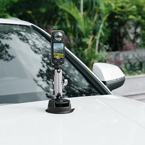 Versatile Suptig Universal Car Mount for Smartphones, Go Pro, Action Cameras & DSLRs – Robust Suction Cup Holder for Windshield & Dashboard Stability – Effortless Setup with Adjustable Angles for Optimal Capturing – Ideal Companion for Adventurers and Travelers