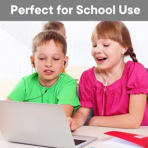 Bulk School Earbuds Headphones – 100 Pack HY400 Black – Premium Quality Audio for Classroom Learning – Comfortable & Durable Earphones for Kids, Teens, and Adults – Versatile Compatibility for Enhanced Educational Engagement