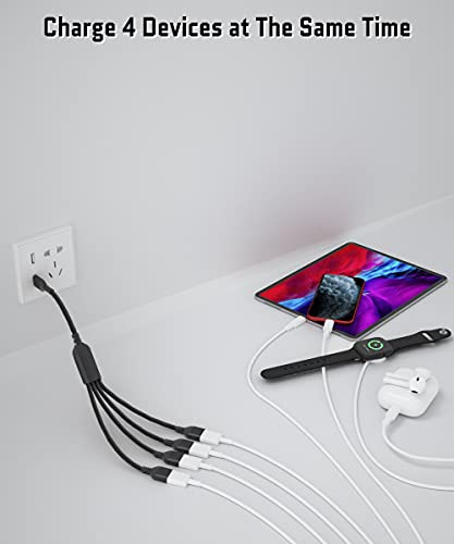 Elebase 4-Port USB Splitter 3.3 FT – High-Speed USB-A Data Transfer & Charging Hub for PC, Mac Book, and Laptop – Versatile Multi-Port Extension Cable for Enhanced Device Connectivity and Performance