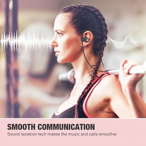 Boean Wireless Bluetooth Earbuds – IPX7 Waterproof Sports Headphones with 16 Hours Playtime & HD Deep Bass Sound for Active Lifestyles – Enhanced Bluetooth 5.3 Connectivity for Seamless Listening and Workout Performance