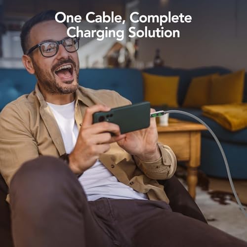 4-in-1 Universal Multi USB Charging Cable – 240W Max Fast Charger Cord with Multiple Connectors for iPhone 16/15/14/13, iPad, Samsung, MacBook, Tablets & More (Black, 6.6Ft) – Enhanced Compatibility and Speed