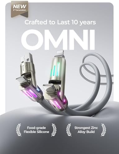 LISEN 240 W 4-in-1 USB C to Lightning Charging Cable – 10 FT Heavy-Duty Multi-Device Charger with LED Indicator for i Phone 16/15/14 Pro, Mac Book, i Pad, Samsung S25 & Nintendo Switch – Ultimate Flexibility and Fast Power Delivery