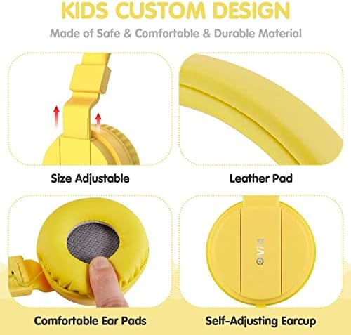 Premium ONTA Kids Headphones – Comfortable Noise-Canceling On-Ear Headset for Young Learners | Durable Wired Earphones Designed for School, Travel, and Home | Perfect Fit for i Pads, Smartphones, and Laptops | Unmatched Sound Quality for Ages 3+