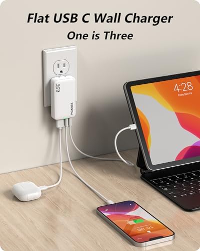 Sleek Light Blue 30 W Dual-Port USB Wall Charger – Ultra-Fast Charging for i Pad Pro, i Phone 12/14/15 & Galaxy S22 – Compact & Travel-Friendly Design with Advanced Safety Features for Effortless Connectivity