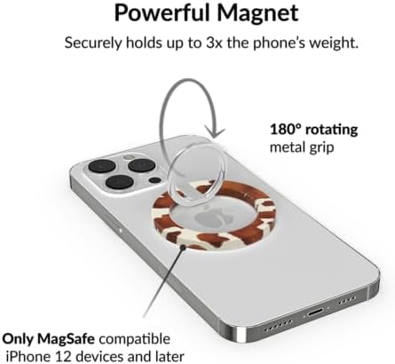 Transform Your i Phone 16, 15, 14, 13, 12 with VELVET CAVIAR’s Amethyst Purple Leopard Mag Safe-Compatible Grip – Stylish Magnetic Ring Holder & Adjustable Stand for Effortless Hands-Free Viewing, Secure Texting, and Enhanced Usability – Elevate Your Mobile Experience with Durable, Lightweight, and Customizable Accessory