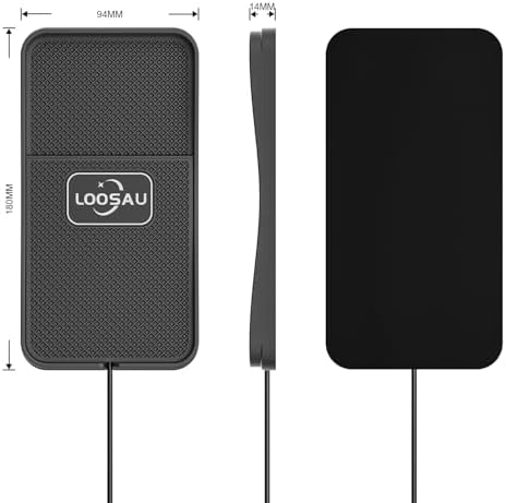LOOSAU 15 W Fast Wireless Car Charger Pad – Non-Slip Charging Solution for i Phone 16/15/14/13/12 Pro Max & Samsung S23/S22/S20 – Effortless Universal Compatibility & Enhanced Safety Features for Seamless On-the-Go Power