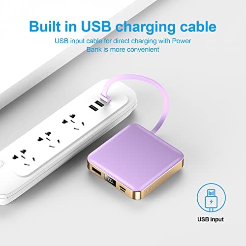 High-Capacity 12000 m Ah Portable Charger with Integrated Cables – 22.5 W Fast Charging Power Bank for i Phone 15, Samsung Galaxy & Tablets – Smart LED Display & Compact Design for Maximum Portability and Universal Compatibility