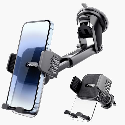 Universal Heavy-Duty Car Phone Holder for Dashboard, Windshield & Air Vent – 360-Degree Rotating Mount Compatible with All Smartphones for Safe Navigation and Hands-Free Use