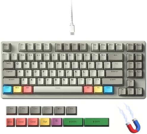 Hyper-Fast XVX G75 Wired Mechanical Gaming Keyboard – 75% Compact Design with Adjustable Actuation Points, 8 k Hz Polling Rate, and Ergonomic RGB Backlighting for Ultimate Performance and Comfort in Every Game Session