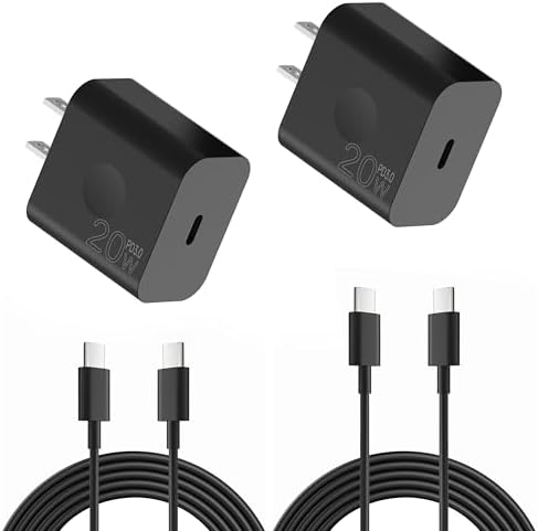 20 W USB-C Fast Charging Block with 5 ft Cable – Reliable Power Adapter for i Phone 16/15 Series & Samsung Galaxy S23/S22/S21/S20 – Compact, High-Efficiency Charger for Home, Office, and Travel Use – Enhanced Safety Features for Optimal Device Protection