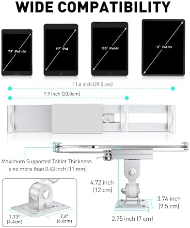 Transform Your Business Environment with Above TEK 360° Rotating Anti-Theft Tablet Wall Mount – Secure Holder for 7″-11″ i Pads & Galaxy Tabs – Sleek Black Finish for Enhanced Customer Engagement & Safety Solutions