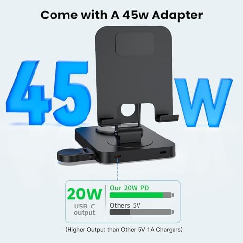 Revolutionary 3-in-1 Wireless Charging Station for Apple Devices – Fast Charging Hub for i Phone 16/15/14/13/12, Air Pods Pro 2, and Apple Watch Series 10/9/8/7 – Sleek Multi-Device Solution with Enhanced Compatibility and Safety Features for Home and Office Use