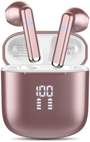 Elevate Your Audio Experience with OYIB Bluetooth 5.3 Wireless Earbuds – Advanced Noise Cancelling Earphones Featuring 4-Mic Clarity, Touch Control, and IPX7 Waterproof Design for Enhanced Workout Performance – LED Battery Display for Real-Time Monitoring and Effortless Connectivity