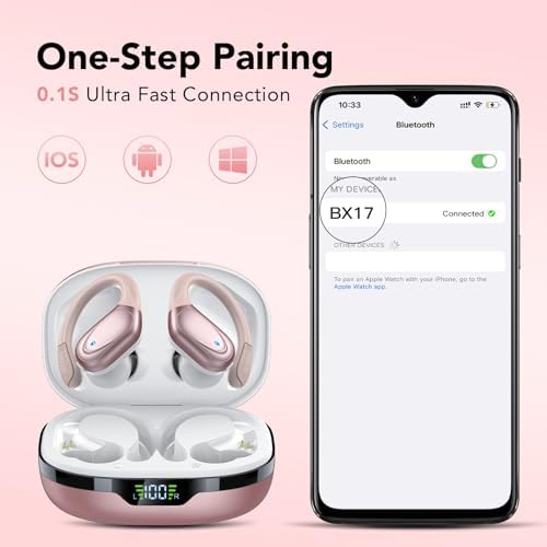 Unleash the Power of Sound with CASCHO Bluetooth 5.3 Wireless Earbuds – 60-Hour Playtime, Deep Bass Immersion, and IPX7 Waterproof Sports Design for Ultimate Active Lifestyle Compatibility with Android & i OS Devices