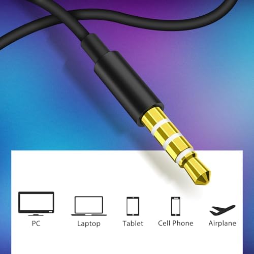 Jiunai Gradient Purple Wired Earbuds – High-Fidelity 3.5 mm Noise-Isolating In-Ear Headphones with Built-In Microphone, Volume Control & Tangle-Free Magnetic Design – Tailored for i Phone & Android Users – Ultimate Choice for Daily Commutes, Travel, and Academic Life