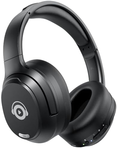 Revolutionary Bluetooth Over-Ear Headphones with Advanced Hybrid Active Noise Cancelling and Smart Transparency Mode – Dive into Rich Deep Bass Sound, Engineered for Ultimate Comfort and Extended 40-Hour Playtime, Ideal for Frequent Travelers and Remote Professionals (Sleek Black Design) – Superior Connectivity and Rapid Performance for Uninterrupted Listening Experiences