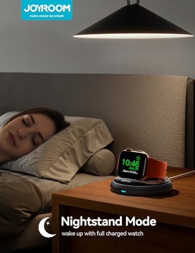 Revolutionize Your Apple Watch Charging with JOYROOM Portable Magnetic Dock – Fast Charging Stand for Apple Watch Series 10-2 & SE, Foldable Travel Design, Nightstand Mode for Effortless Alarm & Time Access, Sleek Black Finish, Durable & Efficient Power Solution for Home or On-the-Go Use