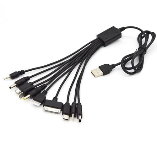 Ultimate 10-in-1 Multi Charging Cable for All Devices – Universal USB Cord with 10 Ports for Fast Charging Cell Phones, Speakers, MP3 & MP4 Players – Rugged Durability & Compact Design for On-the-Go Charging Solutions