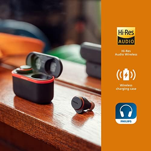 Philips Fidelio T1 True Wireless Earbuds – Audiophile-Grade Sound & Advanced Active Noise Cancelling Pro+ Technology, Bluetooth 5.2 for Seamless Connectivity, Ergonomic Design for All-Day Comfort, Long Battery Life with 25 Hours Playtime, Perfect for Music Lovers and Daily Use