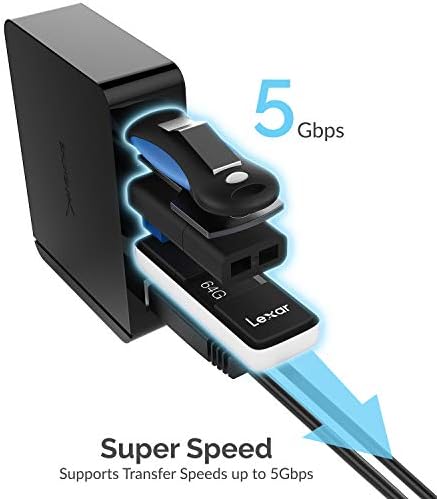 SABRENT 4-Port USB 3.0 Hub with Individual LED Power Switches – Ultimate Connectivity Solution for Home & Office with 5 V/2.5 A Adapter for Maximum Device Compatibility and Speed Enhancement