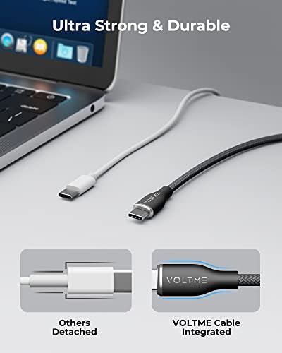 VOLTME 6 ft USB C to USB C Cable (2 Pack) – 60 W Fast Charger for Mac Book Pro 2020, Galaxy S21, i Pad Pro, and Nintendo Switch – Durable High-Speed USB 2.0 Charging Solution for Seamless Connectivity and Enhanced Performance