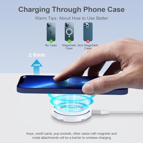 Samsung S23 Ultra 15 W Fast Wireless Charging Pad – Versatile Mag Safe Stand for Galaxy S23/S22/S21/S24/A35, i Phone 15/14/13 Pro Max, Google Pixel 8 a/8 Pro/7/6/5/4 – Sleek Design with Enhanced Safety Features for Efficient Power Management