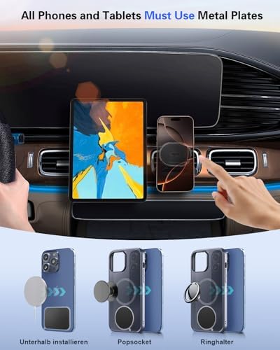 Volport Advanced Magnetic Phone Mount for Automotive Use – Heavy-Duty Vent & Dashboard Holder Compatible with Mercedes Benz and Mini Cooper – Securely Stabilizes i Phone, Samsung Devices & Tablets with Superior Magnet Technology – Effortless Installation for Safe, Hands-Free Navigation and Entertainment