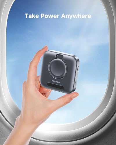 Ultra-Compact Wireless Charger for Samsung Galaxy Watches – 1800 m Ah Power Bank for Series 7, Ultra, 6, 5, 4, 3, Active 2 – Sleek Tech Grey Design for Fast, Cordless Charging Anywhere – Essential Travel Companion for Professionals and Adventurers