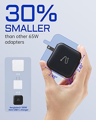 Ultra-Fast 100 W Ga N Wall Charger – 4-Port USB-C Power Adapter for Simultaneous Device Charging, Compact and Foldable Design, Compatible with Mac Book Pro, i Pad Pro, i Phone 14, Galaxy S9, and More – Efficient Power Solution for Home and Travel